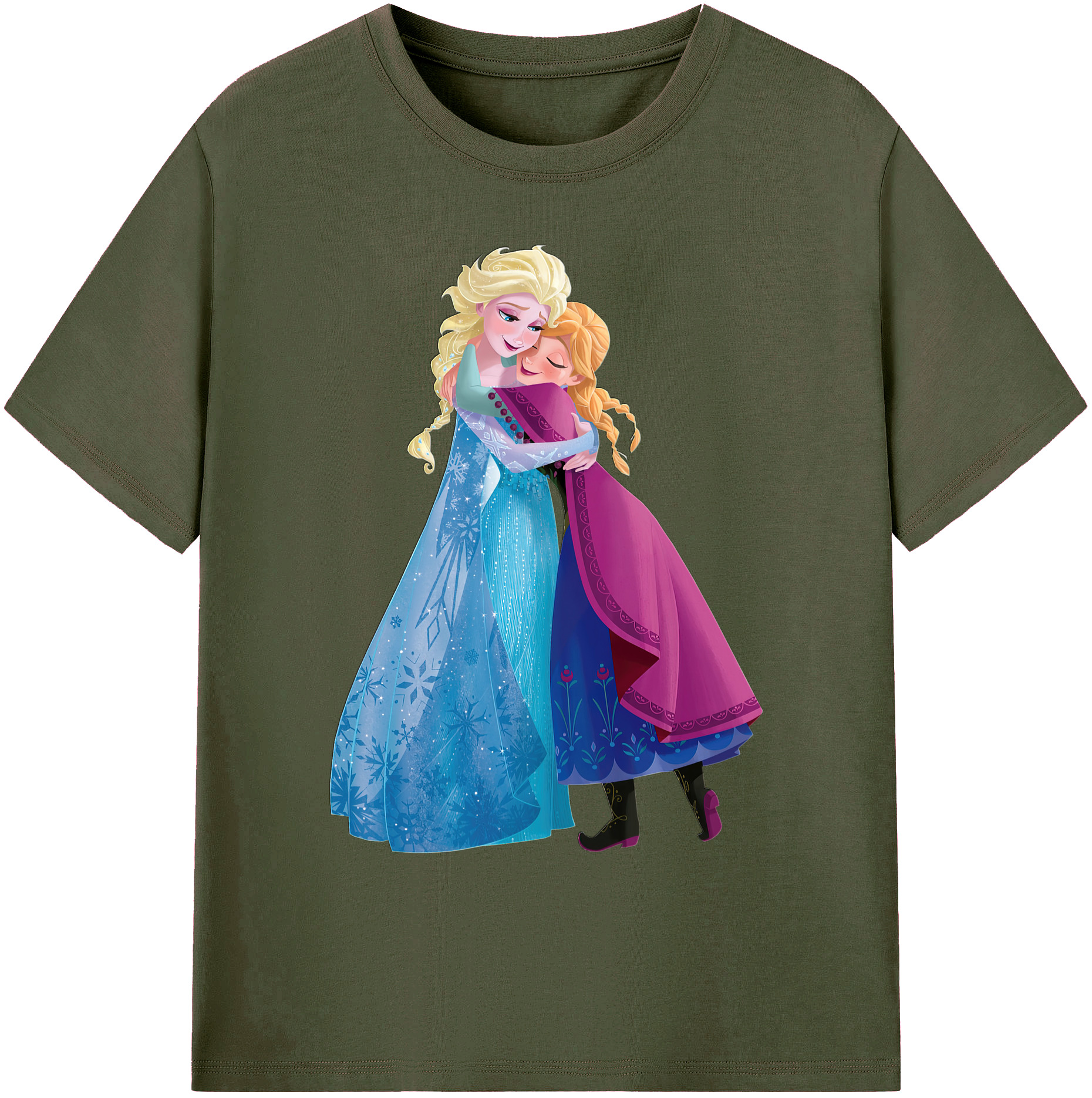 （画像用） アナと雪の女王 アンナ エルサ Frozen Anna Elsa 綿100％ メンズ半袖Tシャツ｜肌触りやわらか＆通気性